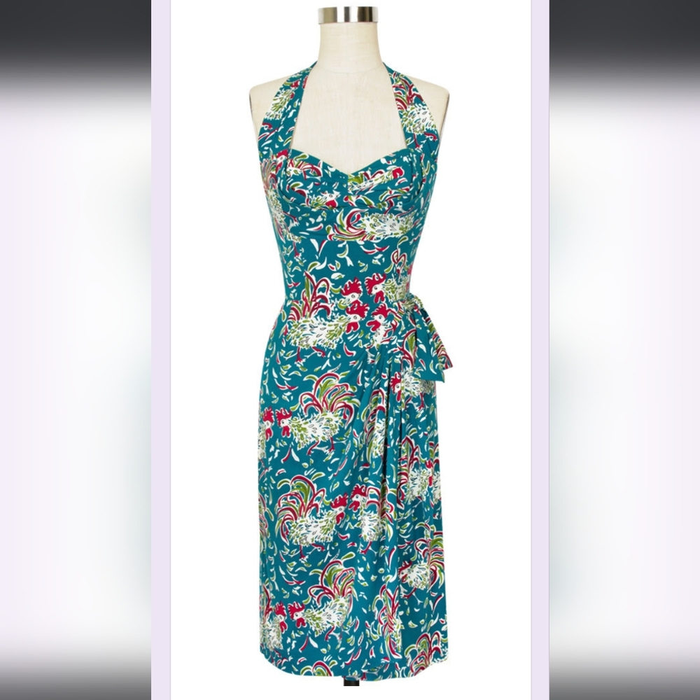 Lena Sarong Dress in Ruffled Feathers